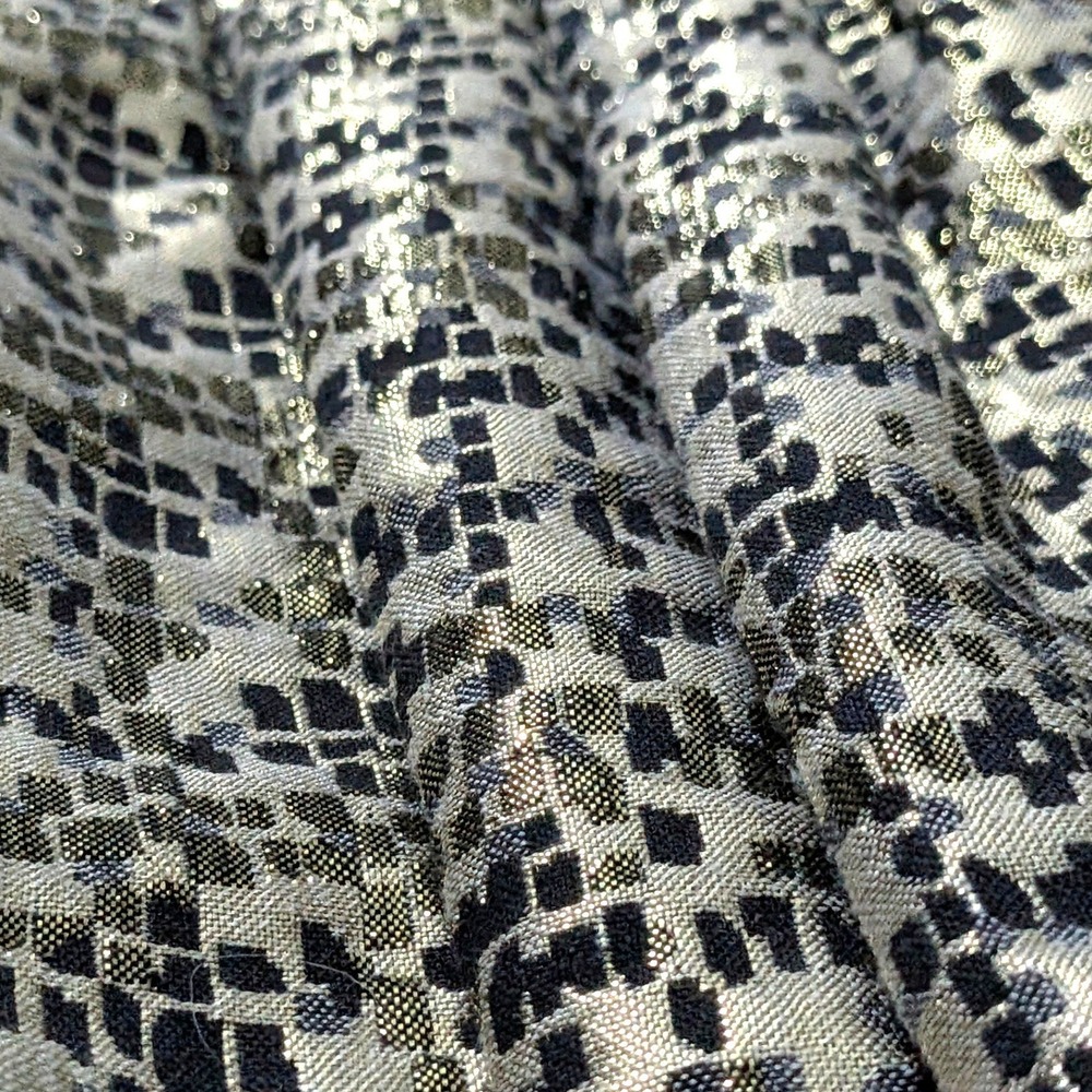 Maggy London Metallic Gold Bubble Hem Mini Cocktail Dress Pockets Size 10 - Picture 12 of 13